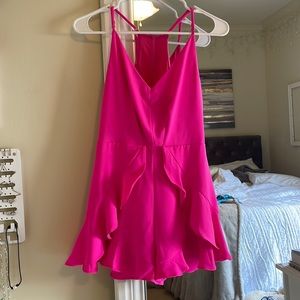 DO+BE hot pink ruffle romper